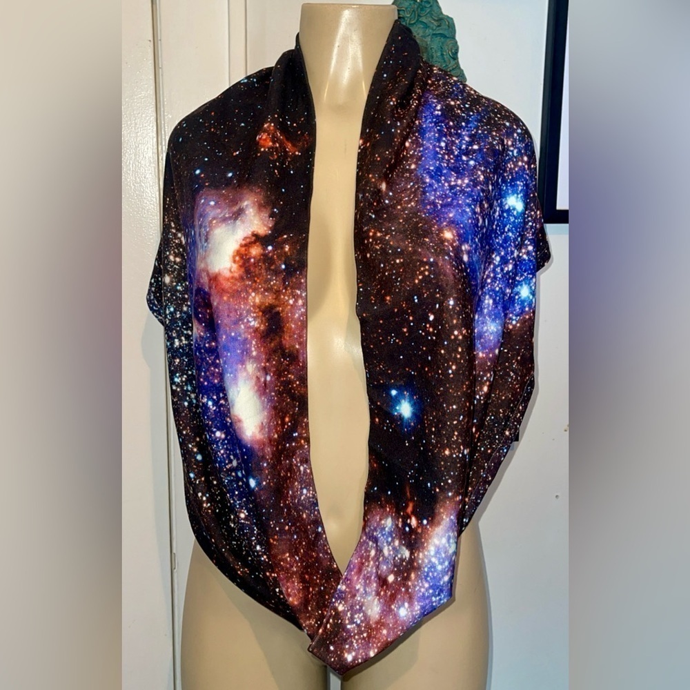 Hand Made Celestial Nebula Infinity Scarf NWOT